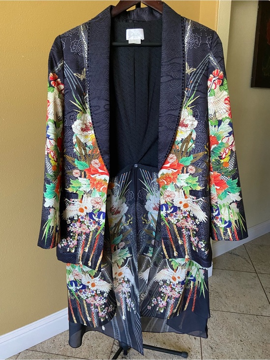 Camilla Jackets & Blazers - Camilla Navy blue Japanese Patterned Kimono Lined Jacket size S